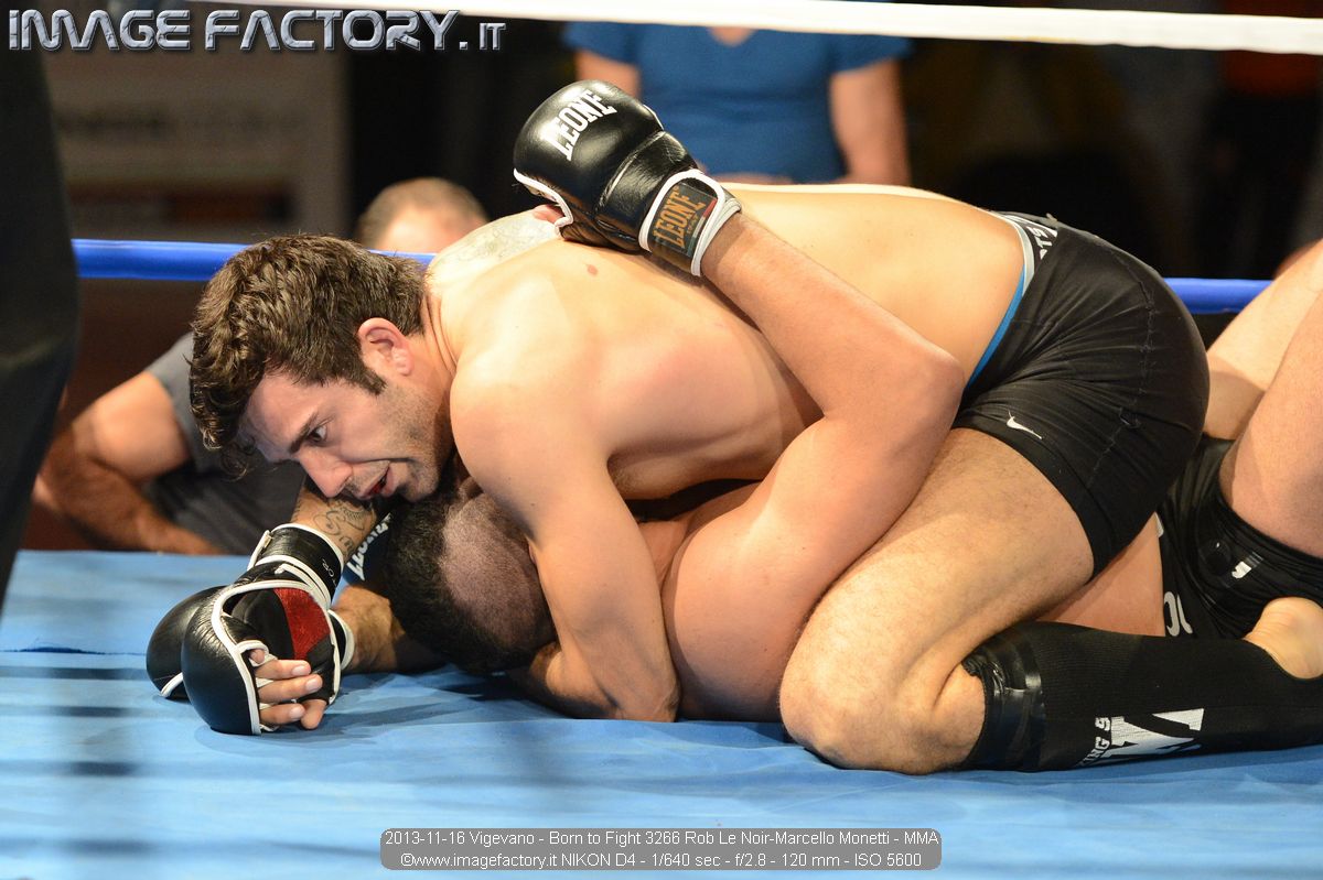 2013-11-16 Vigevano - Born to Fight 3266 Rob Le Noir-Marcello Monetti - MMA